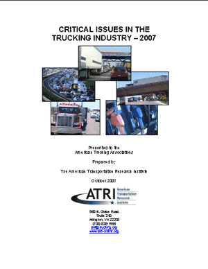Critical Issues in the Trucking Industry - 2007
